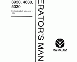 Operator's Manual for New Holland Tractors model 4630