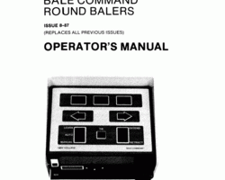 Operator's Manual for New Holland Balers model 848