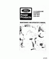 Operator's Manual for FORD Engines model LSG-641
