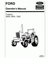 Operator's Manual for FORD Tractors model 6600