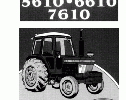 Operator's Manual for New Holland Tractors model 6610