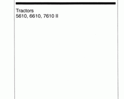 Operator's Manual for New Holland Tractors model 7610