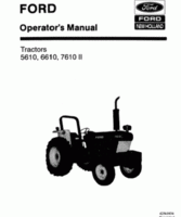 Operator's Manual for FORD Tractors model 6610