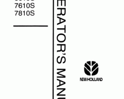 Operator's Manual for New Holland Tractors model 6610S