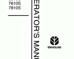 Operator's Manual for New Holland Tractors model 7810S