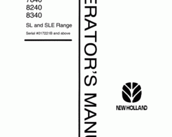 Operator's Manual for New Holland Tractors model 8340