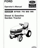 Operator's Manual for FORD Tractors model GT95