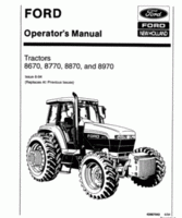 Operator's Manual for FORD Tractors model 8770