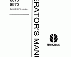 Operator's Manual for New Holland Tractors model 8770