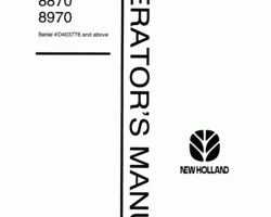 Operator's Manual for New Holland Tractors model 8970