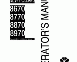 Operator's Manual for New Holland Tractors model 8970