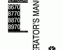 Operator's Manual for New Holland Tractors model 8870