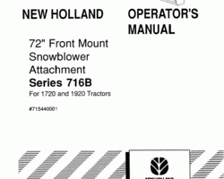 Operator's Manual for New Holland Tractors model 716B