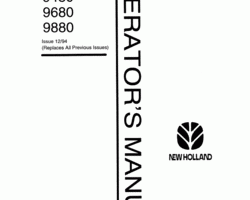 Operator's Manual for New Holland Tractors model 9880