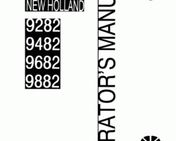 Operator's Manual for New Holland Tractors model 9882
