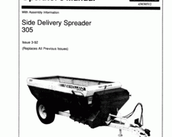 Operator's Manual for New Holland Spreaders model 305