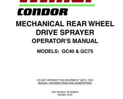 Operator's Manual for New Holland Sprayers model GC40