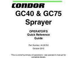 Operator's Manual for New Holland Sprayers model GC75