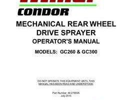 Operator's Manual for New Holland Sprayers model Condor GC300