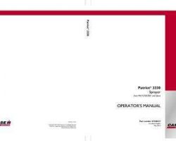Operator's Manual for Case IH Sprayers model Patriot 3330