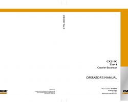 Case Excavators model CX210C Operator's Manual