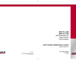 Operator's Manual for Case IH Tractors model AFS PRO 600
