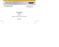 Service Manual on CD for Case Excavators model CX160C