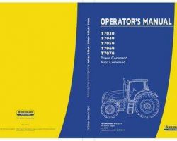 Operator's Manual for New Holland Tractors model T7040