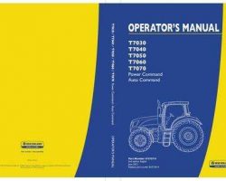 Operator's Manual for New Holland Tractors model T7050