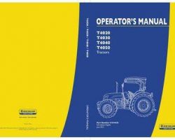Operator's Manual for New Holland Tractors model T4040