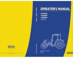 Operator's Manual for New Holland Tractors model T4040F