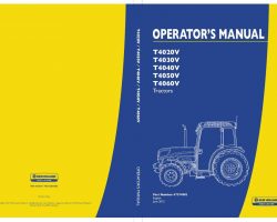 Operator's Manual for New Holland Tractors model T4020V