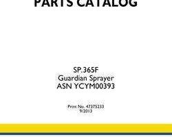Parts Catalog for New Holland Sprayers model SP365F