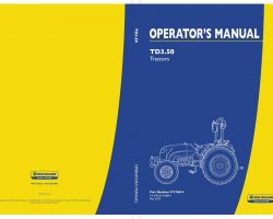 Operator's Manual for New Holland Tractors model TD3.50