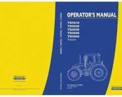 Operator's Manual for New Holland Tractors model TD5020