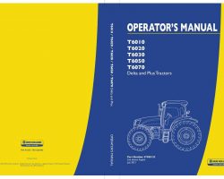Operator's Manual for New Holland Tractors model T6010