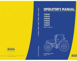 Operator's Manual for New Holland Tractors model T6040