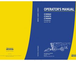 Operator's Manual for New Holland Combine model CX8060