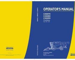 Operator's Manual for New Holland Combine model CX8090