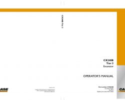 Case Excavators model CX240B Operator's Manual