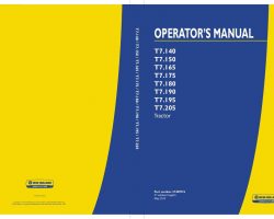 Operator's Manual for New Holland Tractors model T7.140