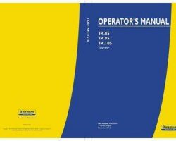 Operator's Manual for New Holland Tractors model T4.85