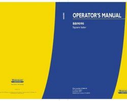 Operator's Manual for New Holland Balers model BB9090