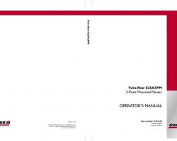 Operator's Manual for Case IH Planter model Twin-Row 825A3PM