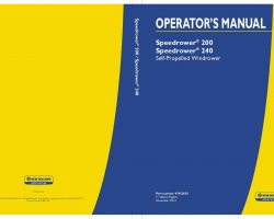 Operator's Manual for New Holland Windrower model Speedrower 200