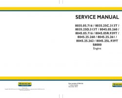 Service Manual for New Holland Engines model 8035.05.716