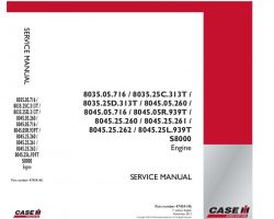 Service Manual for Case IH Engines model 8035.05.716