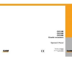 Case Excavators model CX210B Operator's Manual