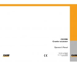 Case Excavators model CX290B Operator's Manual