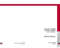 Service Manual for Case IH Planter model Twin-Row 1225AFF